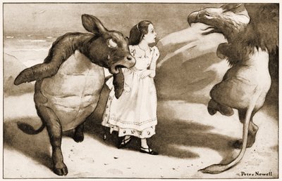 بدأوا الرقص رسميًا جولة وجولة أليس ، رسم توضيحي لمغامرات لويس كارول أليس في بلاد العجائب ، 1901 بواسطة بيتر نيويل